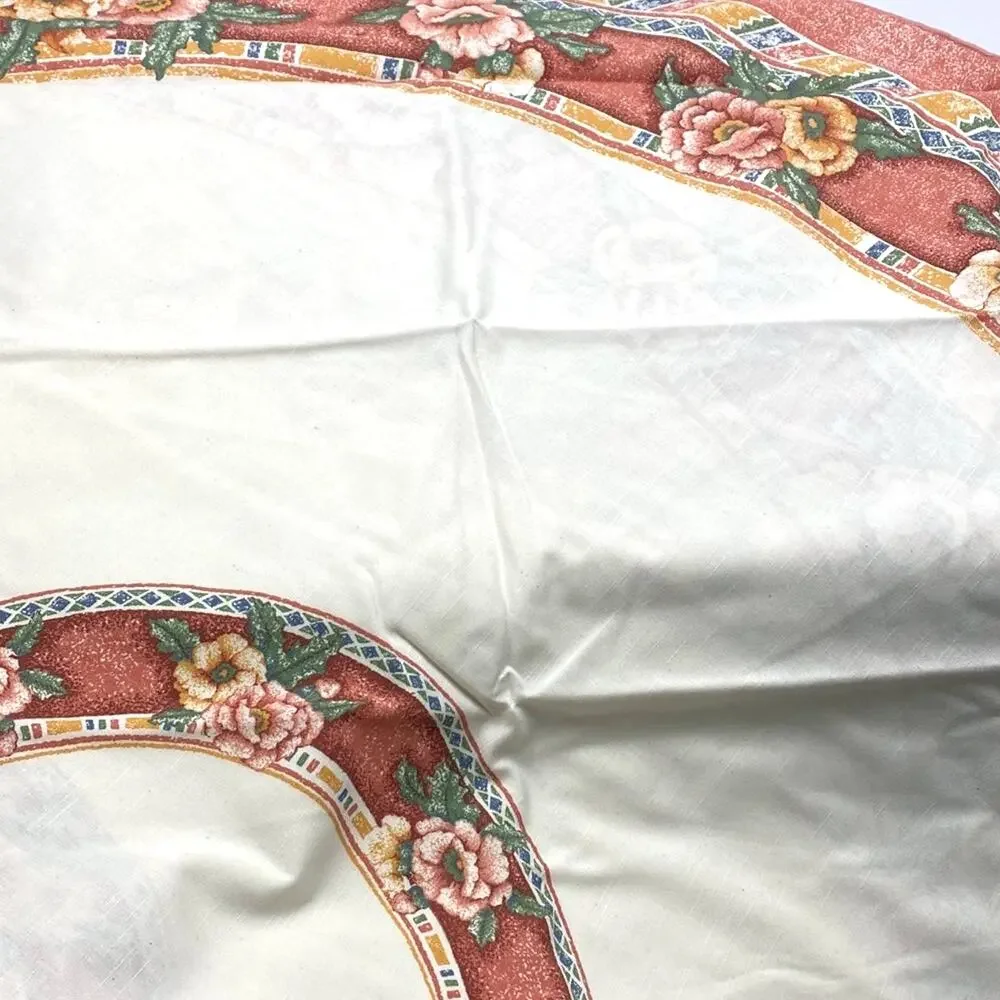 Fabric Tablecloth Desert Flower 70” Round NEW old stock 1990s